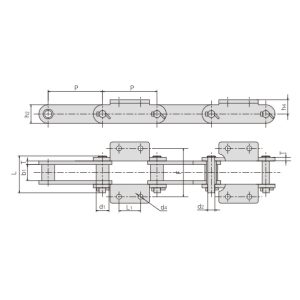 lanț transportor cu accesorii
