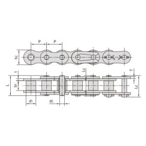 lanț cu role placat cu dacromet