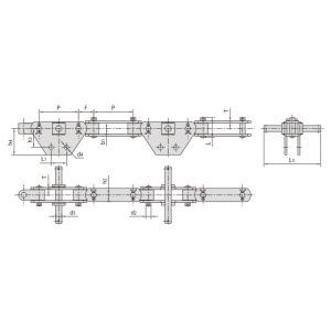 lanț transportor dublu articulat