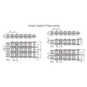 lanț cu role de tip cottered din seria pentru sarcini grele