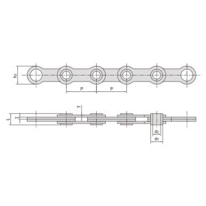 lanț de frunze cu știfturi goale