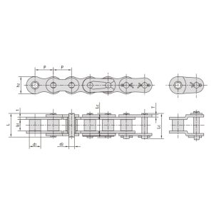 lanțuri cu role cu pas scurt, de înaltă rezistență, pentru sarcini grele