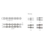 lanț cu știfturi cu mai multe plăci