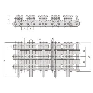 lanț cu role pentru utilaje textile