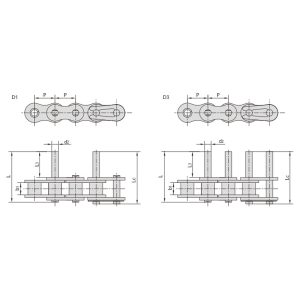 lanț transportor cu pas scurt și extins