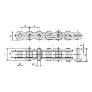 lanț rezistent la coroziune cu role nichelate cu pas scurt
