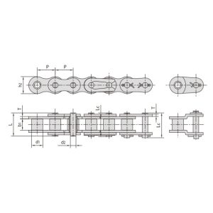 lanț cu role cu pas scurt din oțel inoxidabil