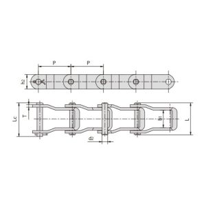 lanț cu știfturi din oțel