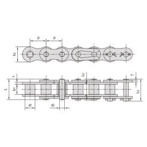 lanț cu role cu pas scurt placat cu zinc